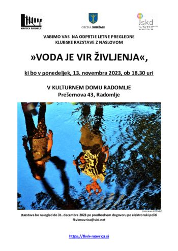 FOTOGRAFSKA RAZSTAVA "VODA JE VIR ŽIVLJENJA"