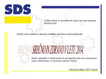 Voščilo SDS Vojnik