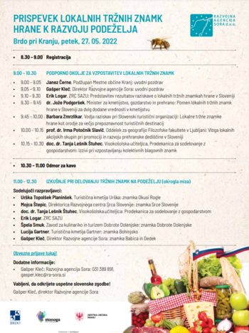 Posvet Prispevek lokalnih tržnih znamk hrane k razvoju podeželja