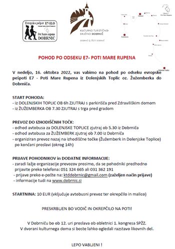 POHOD PO ODSEKU E7- POTI MARE RUPENA