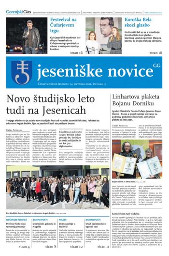 Nova številka Jeseniških novic Nova številka Jeseniških novic