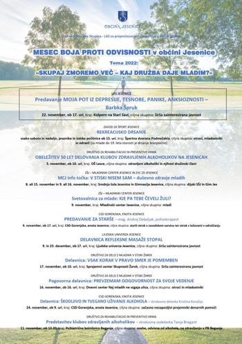 Mesec boja proti odvisnosti 2022 v občini Jesenice