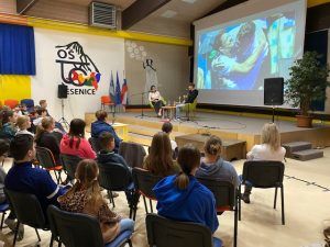 Športni plezalec Luka Potočar na obisku na OŠ Toneta Čufarja