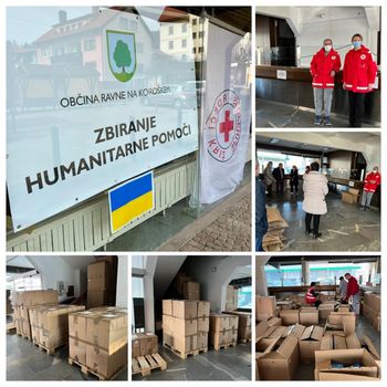 Na Ravnah na Koroškem zbrana humanitarna pomoč za Ukrajino že na poti