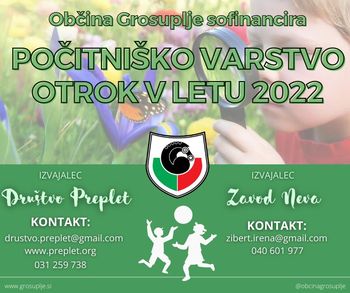 Občina Grosuplje sofinancira počitniško varstvo otrok med poletnimi počitnicami