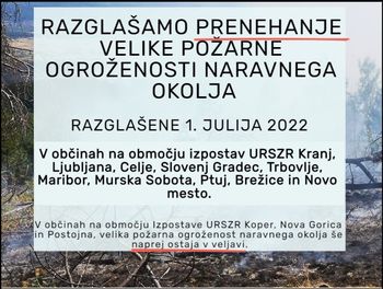 Prenehanje velike požarne ogroženosti naravnega okolja
