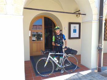 Slovenj Gradec obiskal dobrodelni kolesar