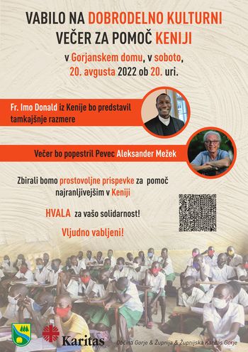 Dobrodelno kulturni večer za pomoč Keniji