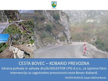 Cesta Bovec - Kobarid je ponovno odprta Cesta Bovec - Kobarid je ponovno odprta