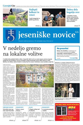 Izšla je nova številka Jeseniških novic Izšla je nova številka Jeseniških novic