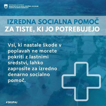 Prizadeti v poplavah upravičeni do izredne denarne socialne pomoči