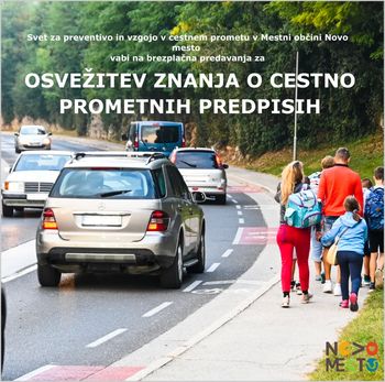 Po osvežitev znanja o cestno prometnih predpisih na brezplačna predavanja za KS Šmihel, KS Drska in KS Mali Slatnik