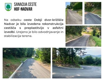 Sanacija ceste Hof-Nadvar