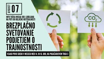 Brezplačno svetovanje za podjetja o trajnostnem poslovanju Brezplačno svetovanje za podjetja o trajnostnem poslovanju