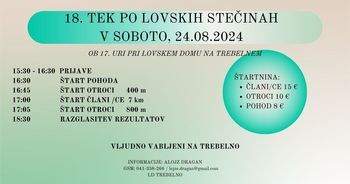 18. tek po lovskih stečinah Trebelno