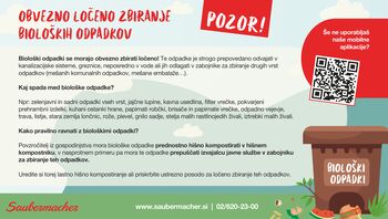Obvestilo - obvezno ločeno zbiranje bioloških odpadkov