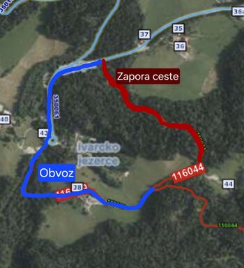 Zapora gozdne ceste GC 116044 Lužnik - Sp. Kozarnica Zapora gozdne ceste GC 116044 Lužnik - Sp. Kozarnica