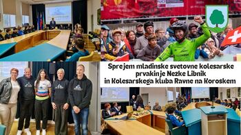 Sprejem svetovne mladinske kolesarske prvakinje Nežke Libnik iz Kolesarskega kluba Ravne na Koroškem