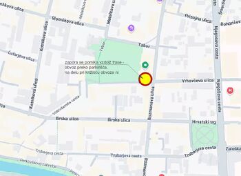 Popolna zapora ceste Tabor