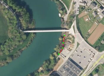 Zapora odseka sprehajališča pod Štukljevo brvjo v Irči vasi