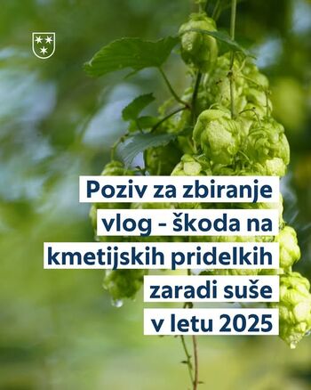 Poziv za zbiranje vlog oškodovancev – škoda na kmetijskih pridelkih zaradi suše v letu 2025