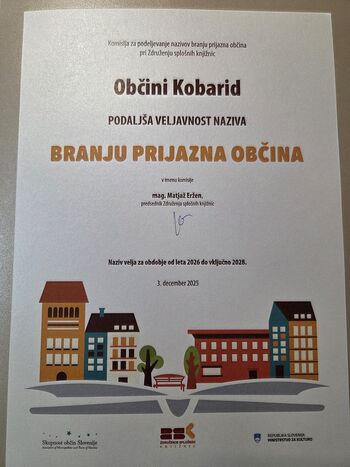 Občina Kobarid ostaja Branju prijazna občina