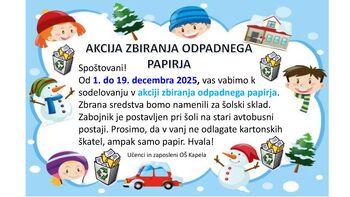 Akcija zbiranja odpadnega papirja Akcija zbiranja odpadnega papirja