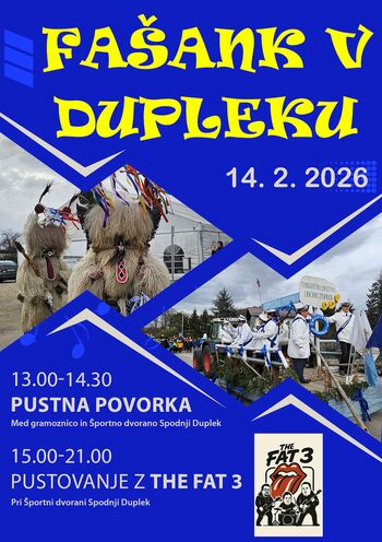 Fašank v Dupleku 2026 – vabljeni na pustno povorko in pustovanje!