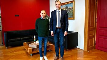 Sprejem aktualnega državnega prvaka v gorsko hitrostnem dirkanju