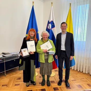 Župan Matija Kovač sprejel Ano Vovk in Gogo Stefanovič-Erjavec