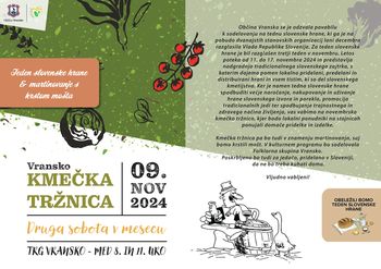 Kmečka tržnica Vransko – november 2024