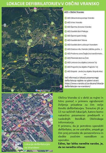 Lokacije defibrilatorjev v občini Vransko Lokacije defibrilatorjev v občini Vransko