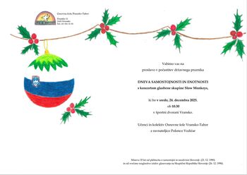 Vabilo na proslavo ob dnevu samostojnosti in enotnosti