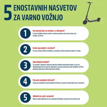 Novosti pri uporabi e-skiroja in lahkih motornih vozil ter nasveti za varno vožnjo