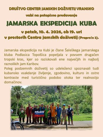 Jamarska ekspedicija Kuba, potopisno predavanje