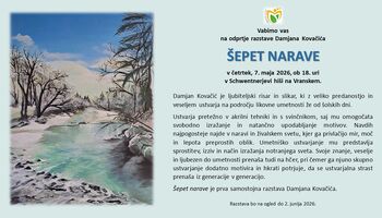 Šepet narave – vabilo na odprtje razstave Damjana Kovačiča