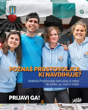 Natečaj Prostovoljec leta 2025 - vabljeni k prijavam