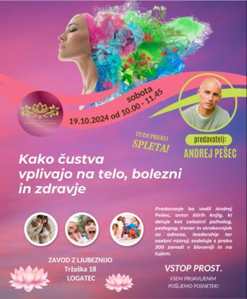 Predavanje KAKO ČUSTVA VPLIVAJO NA TELO, BOLEZNI IN ZDRAVJE