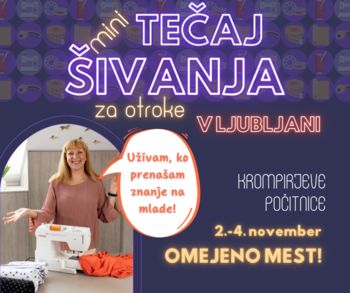 Mini tečaj šivanja za otroke med počitnicami