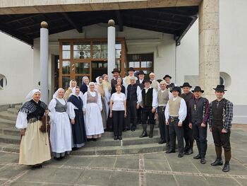Celjska folklorna skupina navdušila z zgodbo iz Posočja na Maroltovem srečanju