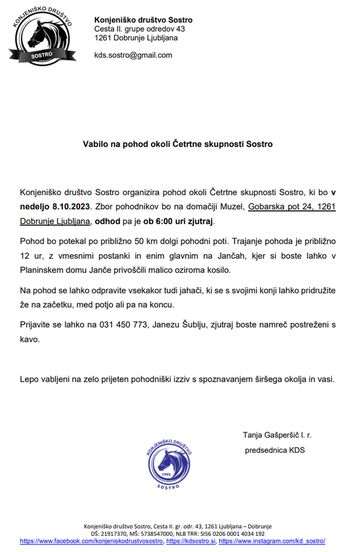 Pohod okoli Četrtne skupnosti Sostro