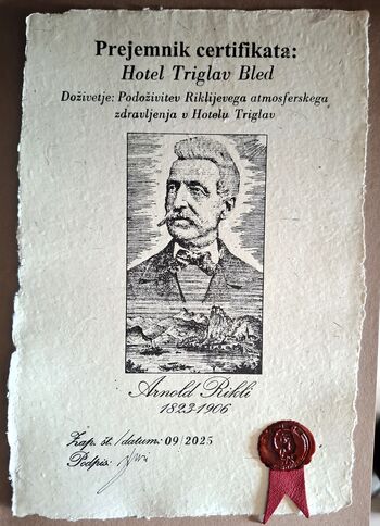 Podelitev certifikata ARBC Hotelu Triglav Podelitev certifikata ARBC Hotelu Triglav