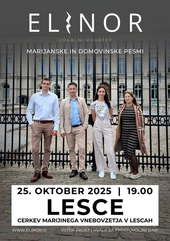 Koncert Vokalnega kvarteta Elinor v leški cerkvi
