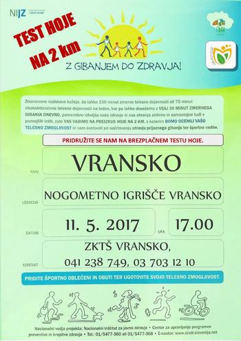PRIDRUŽITE SE NAM NA BREZPLAČNEM TESTU HOJE NA 2 KM