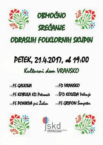 OBMOČNO SREČANJE FOLKLORNIH SKUPIN