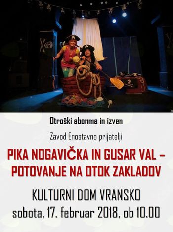 PIKA NOGAVIČKA IN GUSAR VAL - POTOVANJE NA OTOK ZAKLADOV