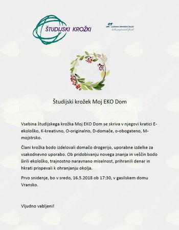 Študijski krožek Moj EKO Dom