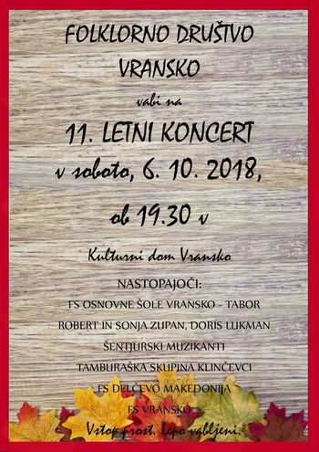 11. LETNI KONCERT FOLKLORNEGA DRUŠTVA