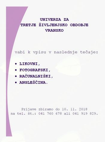 DUTŽO vabi na tečaje