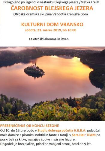 ČAROBNOST BLEJSKEGA JEZERA - otroški abonma in izven